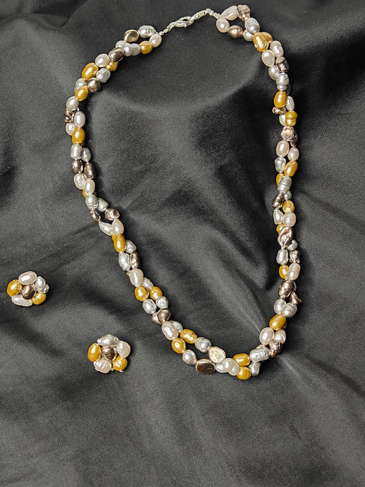 PFW014 Pearl mirage - stunning multicolored pearl necklace