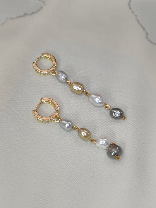 ERPFW003 Golden Harmony Fancy pearl dangler earrings