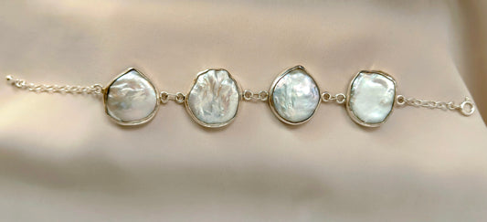 BRPFW007 Royal Coin Pearl Bracelet in Sterling Silver