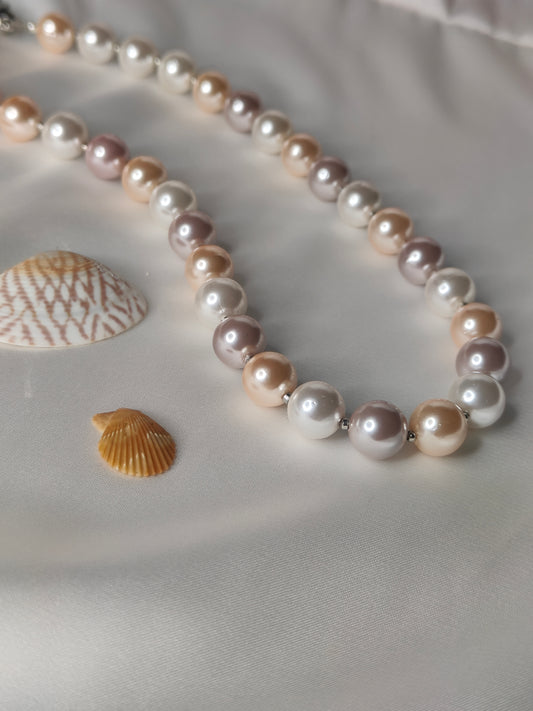 PSP005 Royal golden Rose pearl necklace set