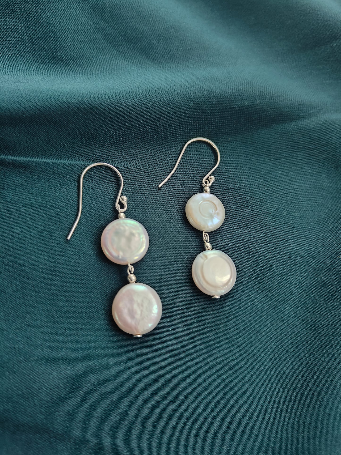 ERPFW009 Royal Coin Pearl dangler Earrings with sterling silver
