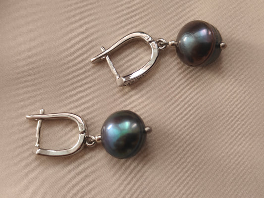 ERPFW017 Peacock Dance - pearl earrings with AD stone hoop