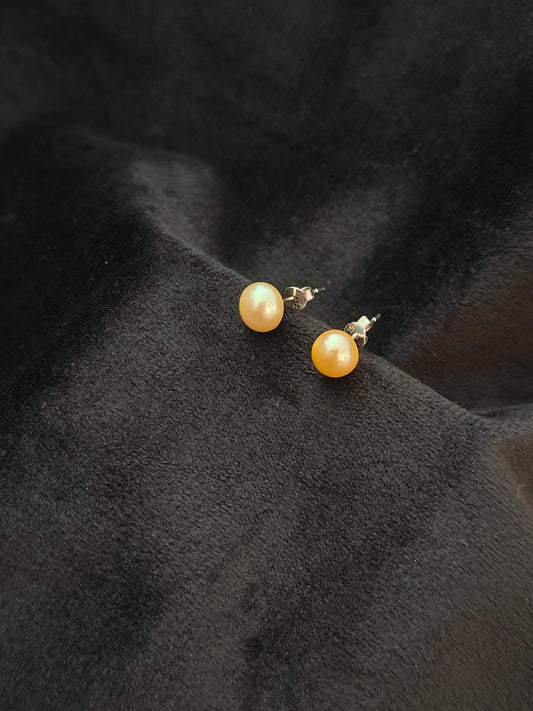 ERPFW022- Sunrise charm Golden Pearl studs with sterling silver 925