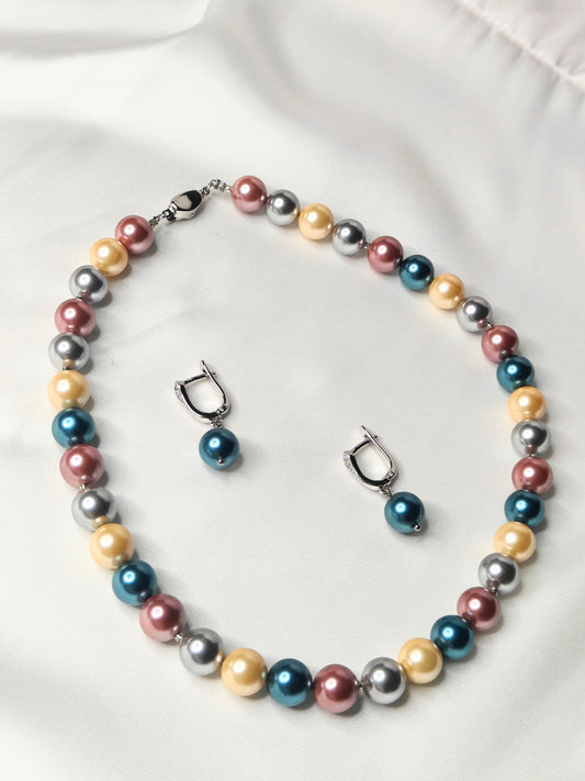 PSP003	Royal peacock pearl necklace set