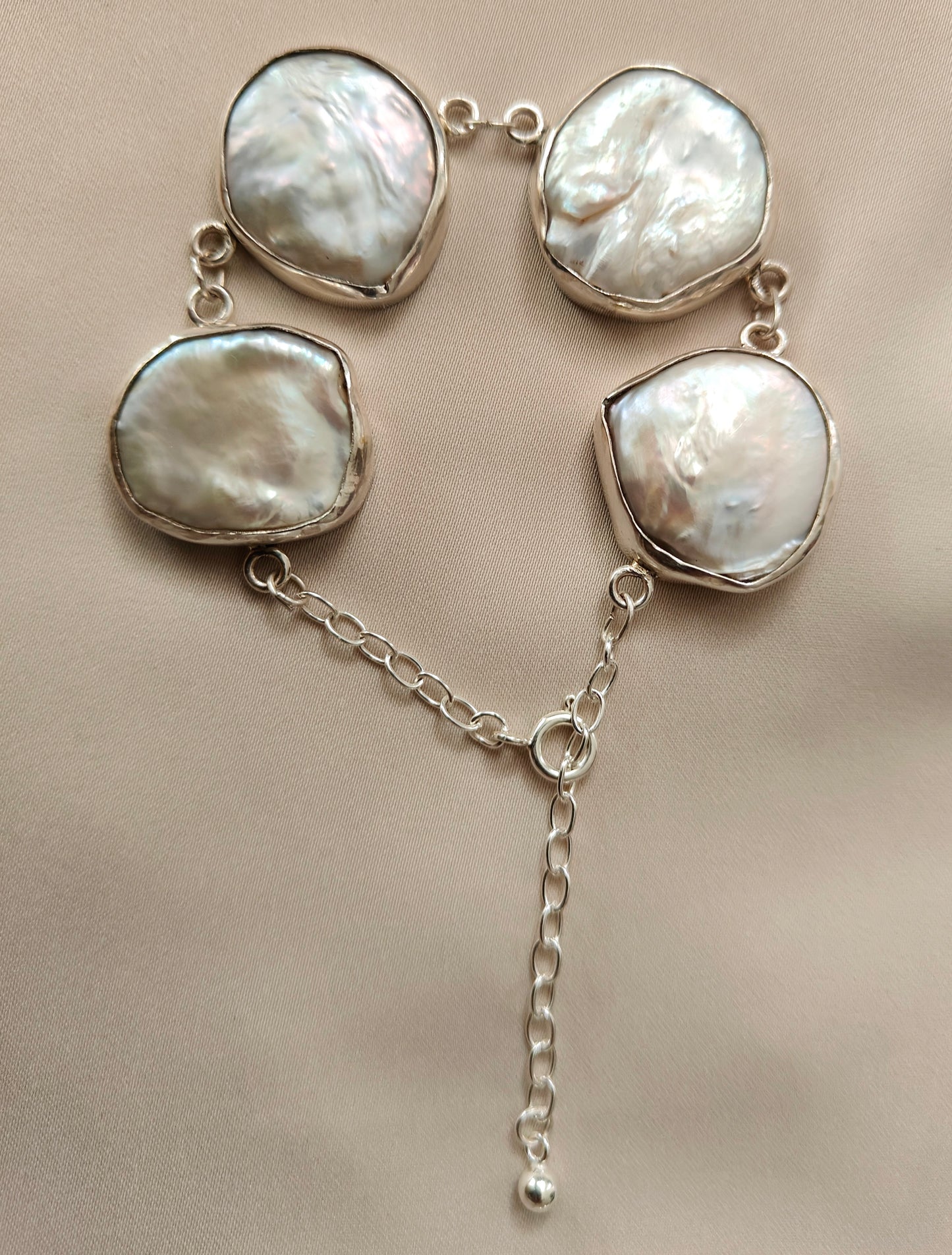 BRPFW007 Royal Coin Pearl Bracelet in Sterling Silver