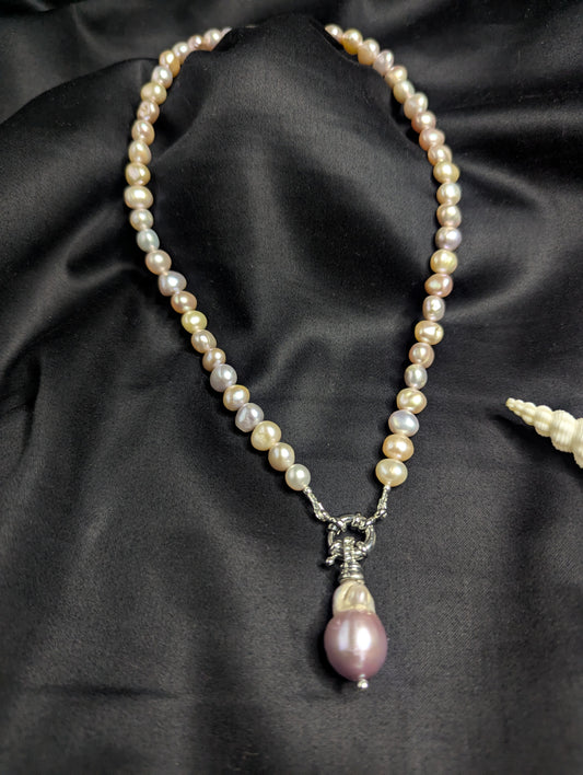 PFW012 Pastel dew- drop baroque  necklace