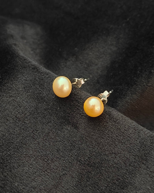 ERPFW022- Sunrise charm Golden Pearl studs with sterling silver 925
