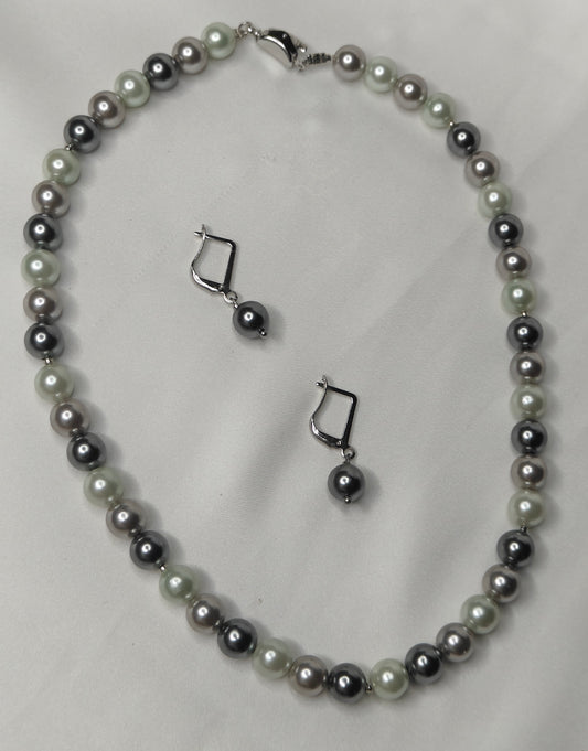 PSP004	Pestle green beauty pearl necklace set