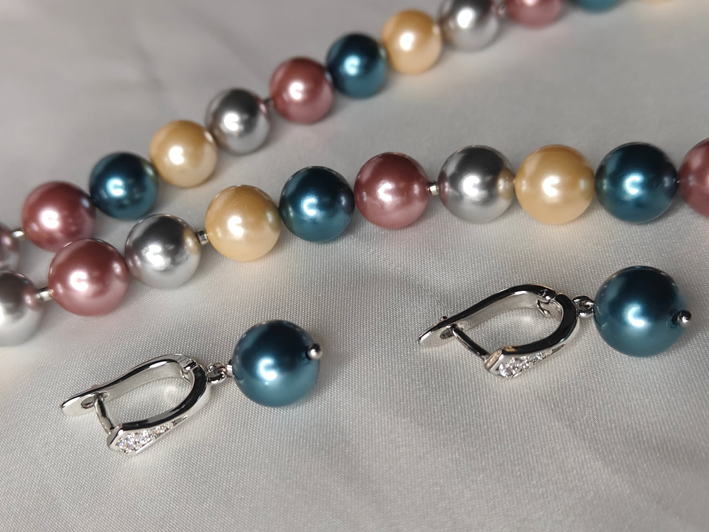 PSP003	Royal peacock pearl necklace set
