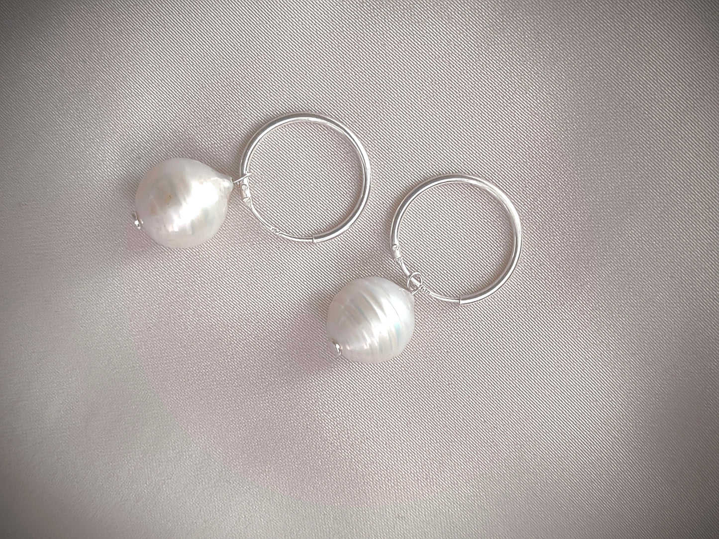 ERPFW012  The Royal Virgo Celeste Hoops baroque pearl Earrings with sterling silver