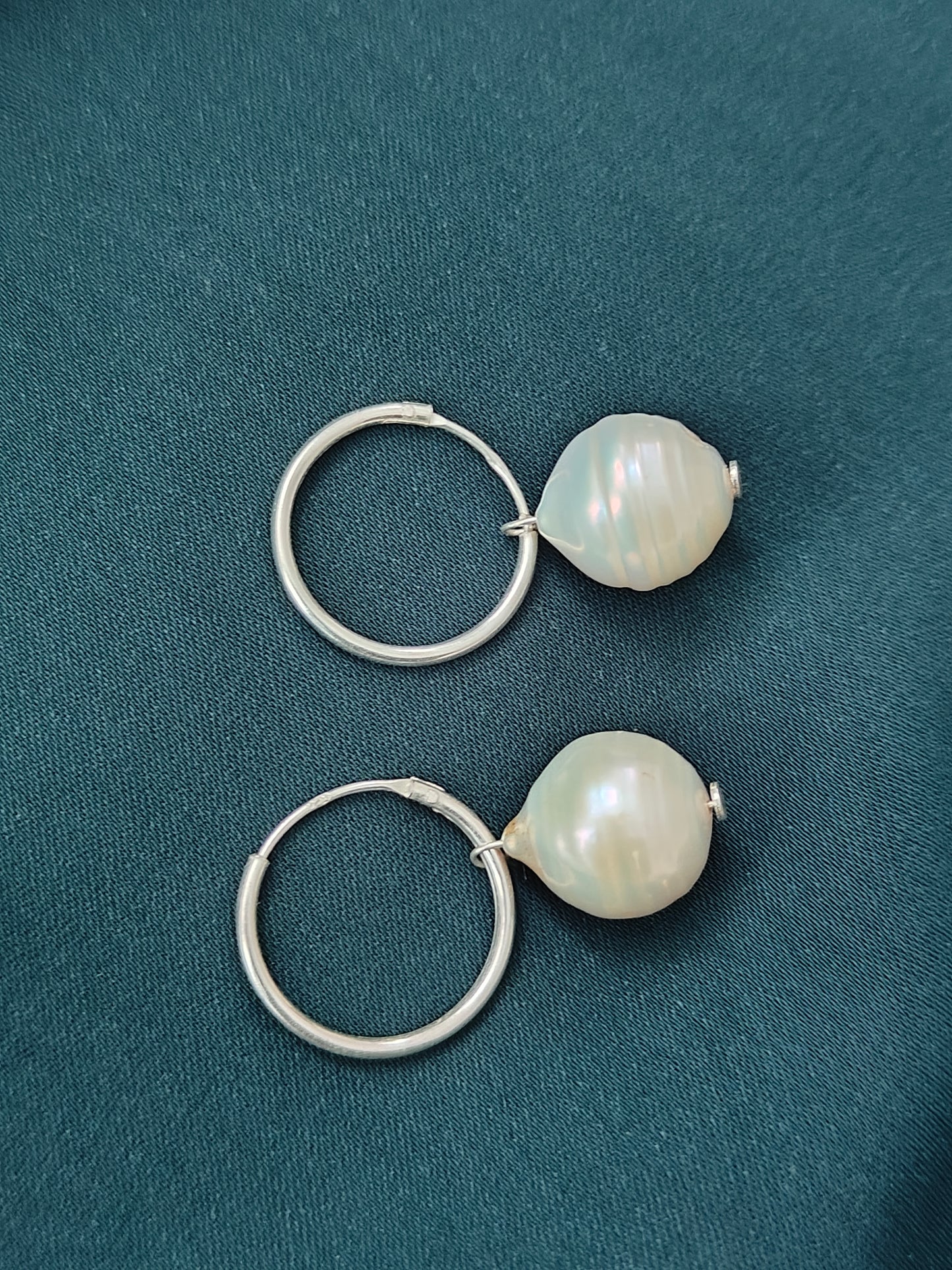 ERPFW012  The Royal Virgo Celeste Hoops baroque pearl Earrings with sterling silver