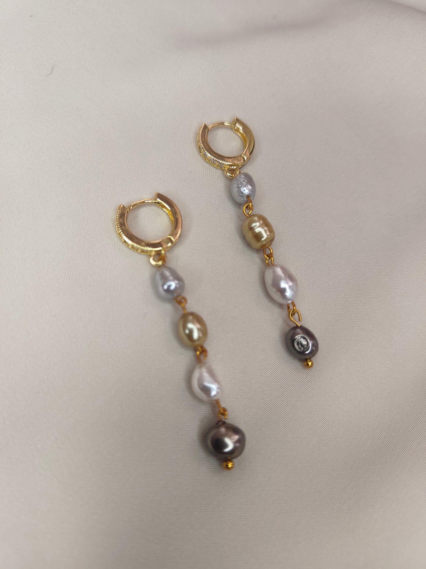 ERPFW003 Golden Harmony Fancy  pearl dangler earrings