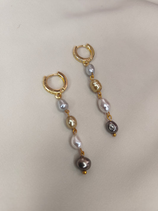 ERPFW003 Golden Harmony Fancy  pearl dangler earrings