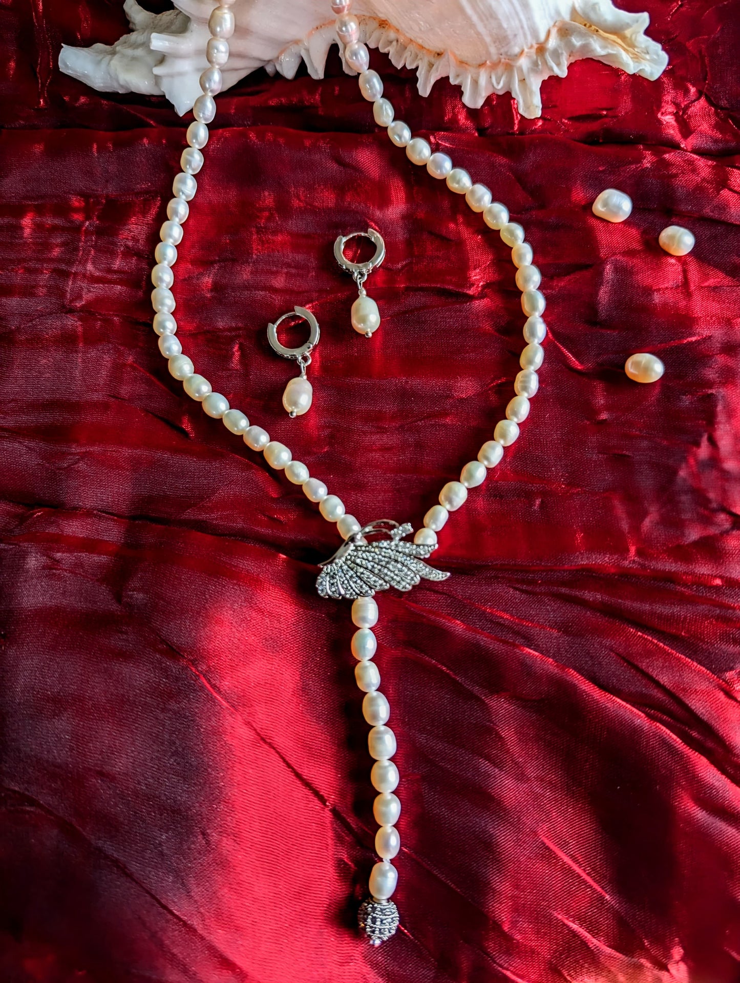 PFW006 Beautiful lariat pearl necklace