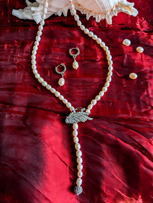 PFW006 Beautiful lariat pearl necklace