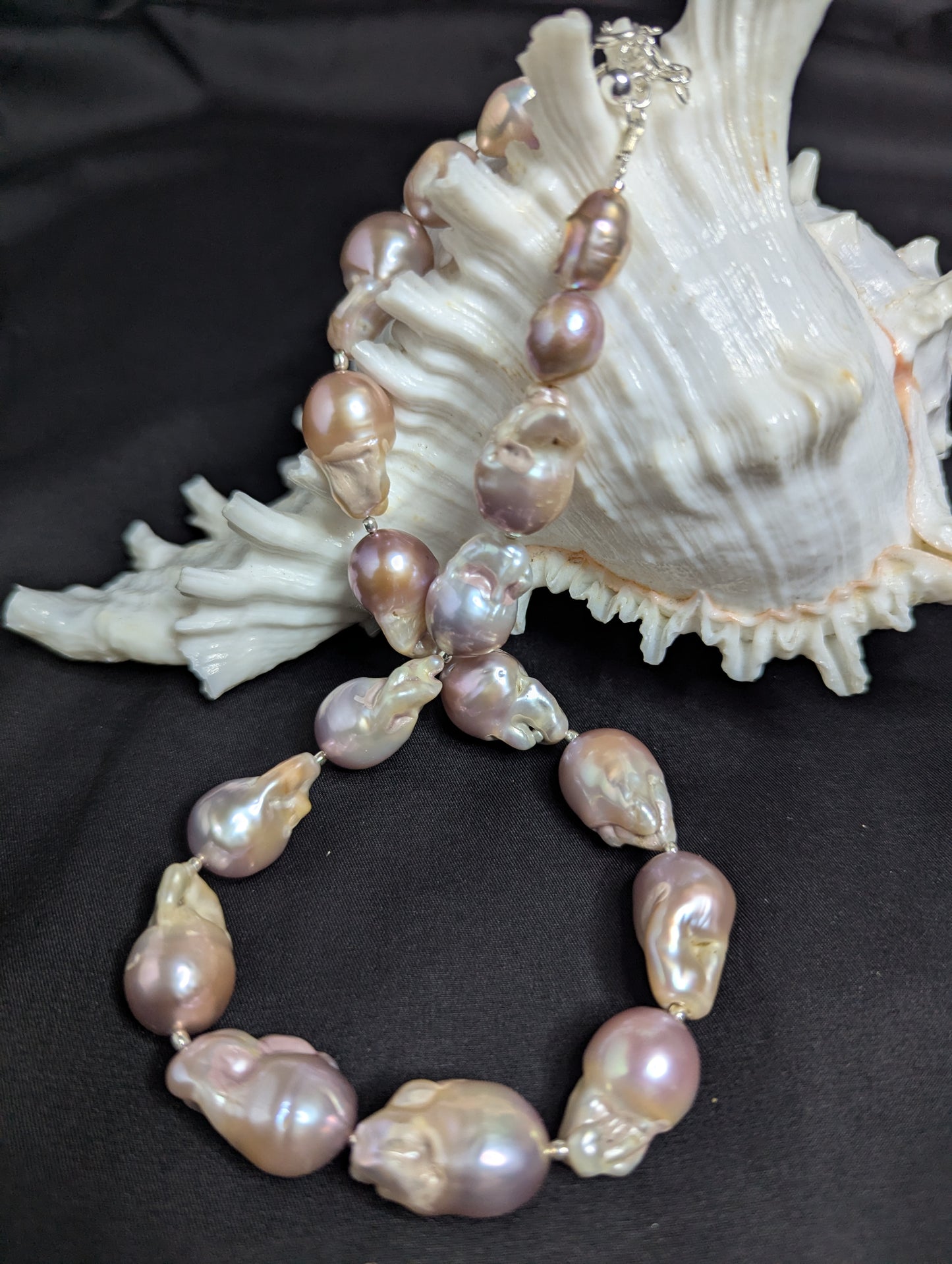 PFW011 Elysian blush- baroque pearl necklace with its natural pink levender tone