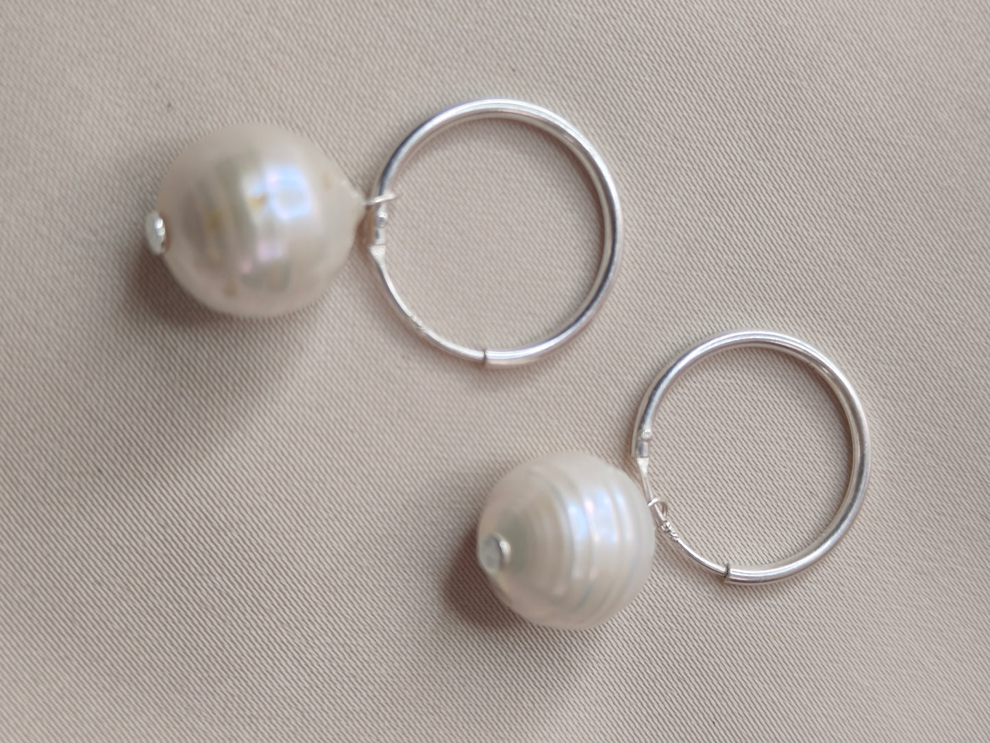 ERPFW012  The Royal Virgo Celeste Hoops baroque pearl Earrings with sterling silver