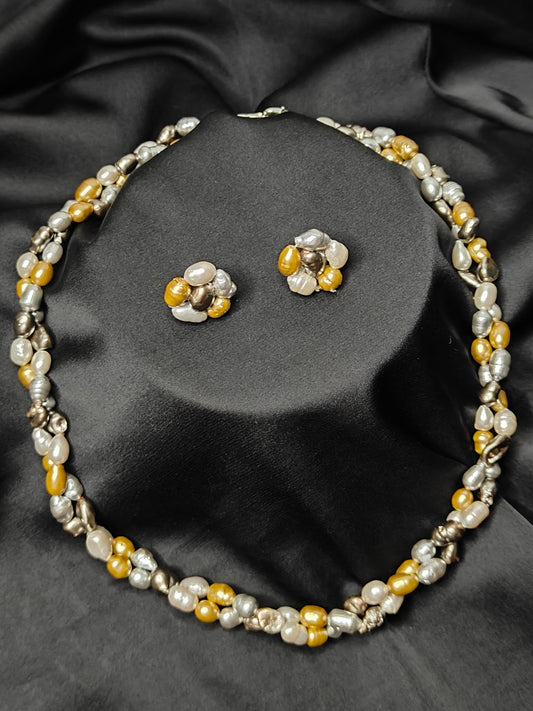 PFW014 Pearl mirage - stunning multicolored pearl necklace